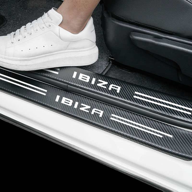 Crepe Pan Carbon - Car Door Sill Plate Protector Stickers