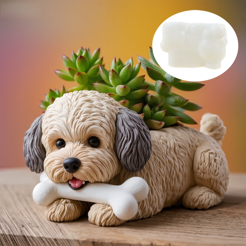 Potsticker Mold - Cute dog bone shape succulent plant